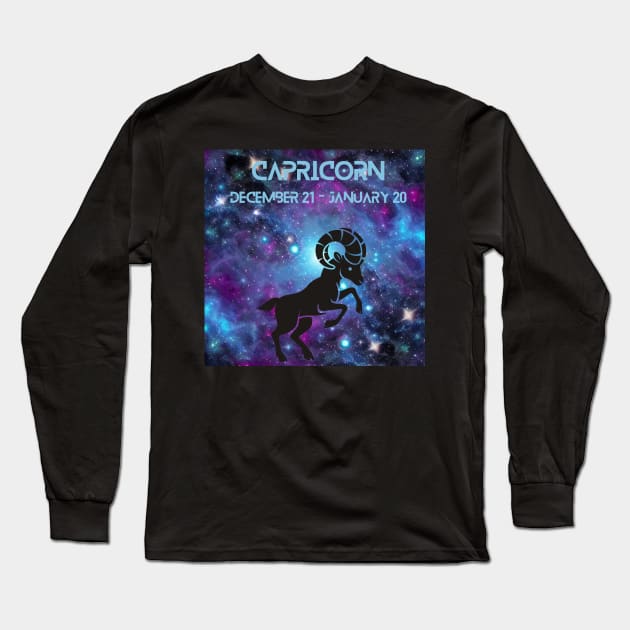 Capricorn zodiac sign Long Sleeve T-Shirt by FineArtworld7